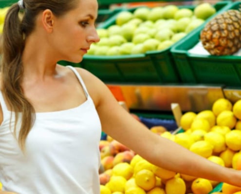 Woman grocery shopping