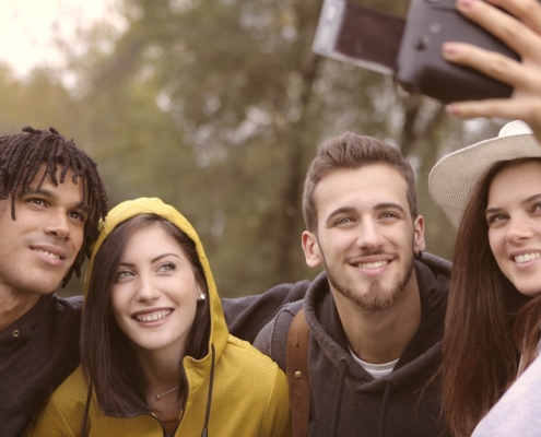 Friends taking pictures