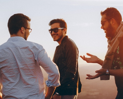 Friends having a good time outdoors